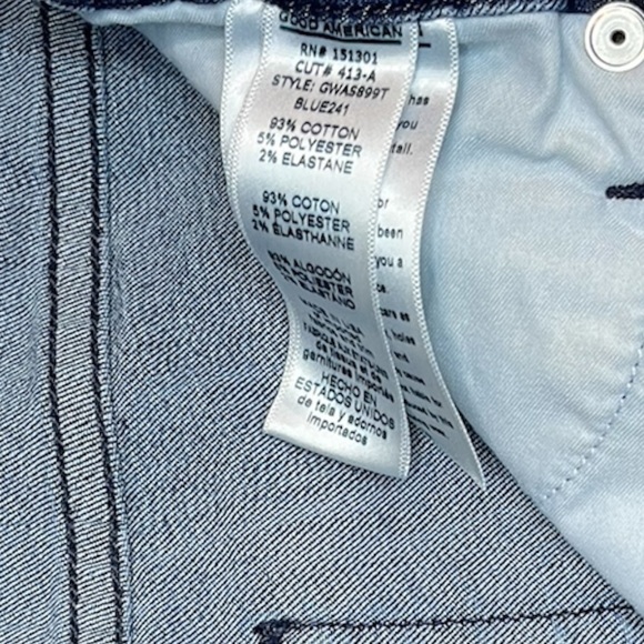 Good American Womens Jeans Good Waist Skinny Dark Wash Tuxedo Stripe Jeans Sz 10 - Picture 6 of 7